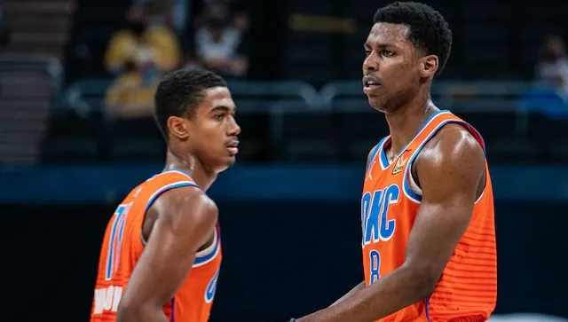 Théo Maledon et Jaylen Hoard